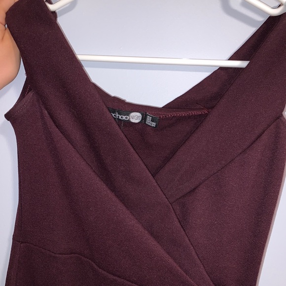 Boohoo burgundy maxi dress with slit - Picture 3 of 6